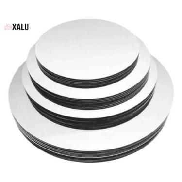 Imagem de Tabuleiro branco p/bolo - Xalu, 40 cm,  Grossura da madeira 6mm