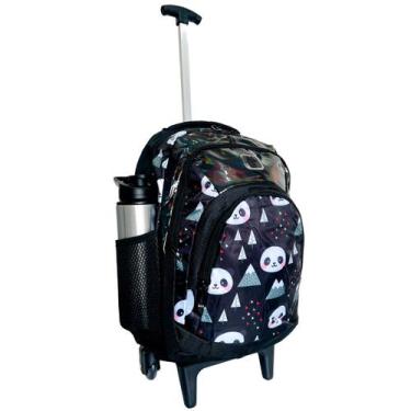 Imagem de Mochila Bolsa de Rodinhas Feminina Escolar Premium Preta - Bezzter