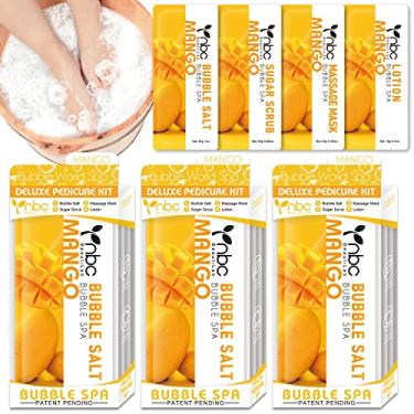 Imagem de nbc BeautiLab Kit de Pedicure para Imersão Dos Pés: Sal de Bolhas, Esfoliante de Açúcar, Máscara de Massagem, Loção de Massagem Em Uma Caixa, Kit de Spa para Pés de 4 Etapas para Pés Secos E Cansados(