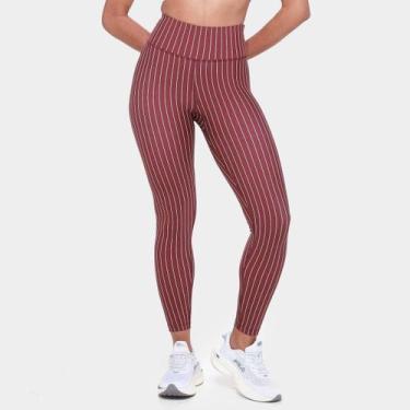 Imagem de Calça Legging Fila Future Sports Pinstripes Flow Feminina, Vinho, GG