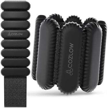 Imagem de Cozlow - Pesos de tornozelo e pulso - para homens e mulheres - 1 par - faixas de silicone ajustáveis para exercícios físicos e treinamento de força - Alças de peso de perna e punho para ioga e dança