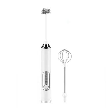 Imagem de Batedor Misturador Mixer Elétrico para Bebidas Leite Café Clara de Ovo 2 em 1(Branco)