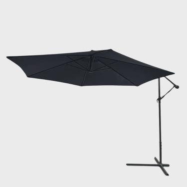 Imagem de Ombrelone Lateral Articulado Alumínio 3,5m Grande Praia Piscina Jardim com Base Importway Iwobl-350