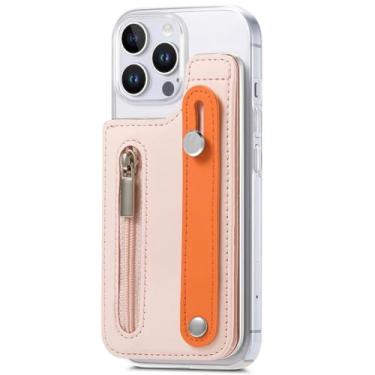 Imagem de YOGISU Capa de plástico com suporte para iPhone XR, carteira com zíper e porta-cartões (para iPhone XR/rosa)