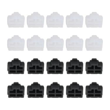 Imagem de PATIKIL Plugue de poeira RJ45 de 0,5 polegadas, 20 peças capa de plugue antipoeira tampa de carregamento de silicone protetor de porta extremidade fêmea para dispositivo de porta de telefone celular