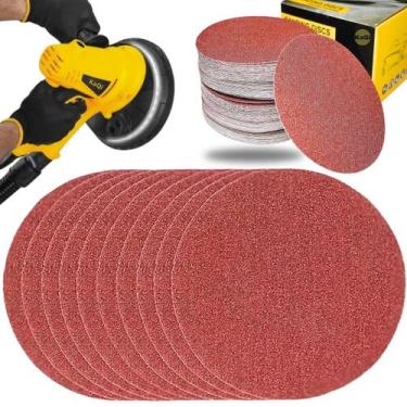 Imagem de 90 X Lixas Disco Grão Liso 225mm 9 Pol. Lixadeira Politriz Polir Roto 