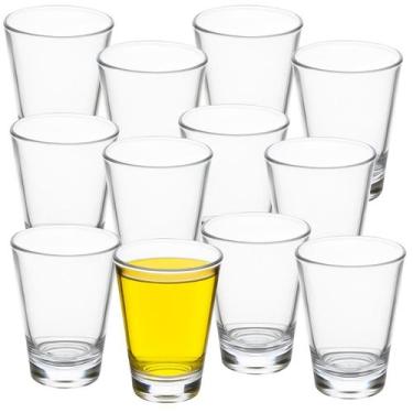 Imagem de Kit 12 Copos Shot Vidro Dose Copinhos Cachaça Tequila Vodka - Majestic