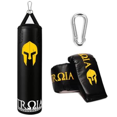 Imagem de Saco De Pancada Boxe 120 Cm + Luva De Treino Bate Saco Cor Preto