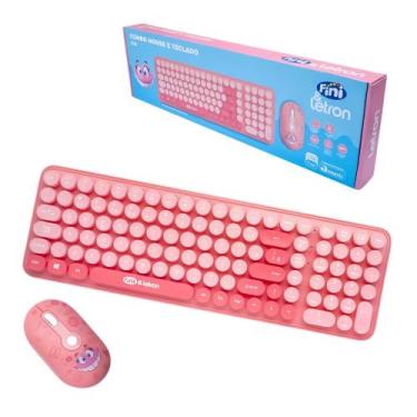 Imagem de Kit Mouse e Teclado Fini Wireless com Mini Receptor Letron Leo&Leo Leo