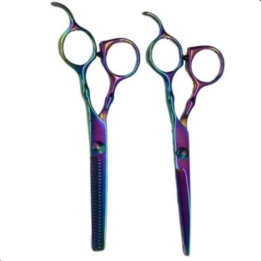 Imagem de Kit Cabeleireiro, Kit 2 Tesoura de Cabeleireiro Profissional de Aço Inoxidável Corte Ferramentas de Estilo, Vários Modelos Disponíveis(Roxo)