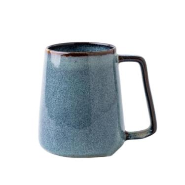 Imagem de URGDWEKJY Caneca de viagem para estufa esmaltada tamanho grande 700 ml caneca de café retrô copo de cerâmica com alça copo de água adequado para escritório e uso doméstico xícara de café reutilizável