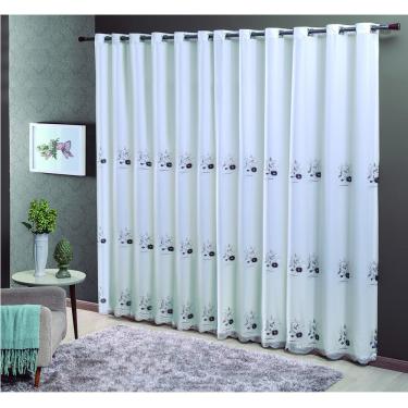 Imagem de Cortina Dupla Doha Cinza 24 Ilhoses 300x250cm Sultan