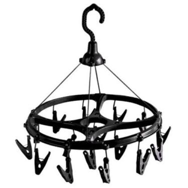 Imagem de Varal Multiuso 16 Pregadores Roupa Íntima Lavanderia - Preto - Maochi 