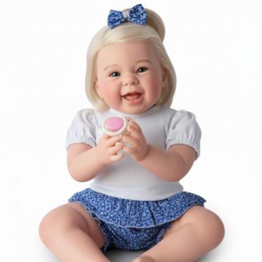 Imagem de Boneca Reborn Menina Para Banho Linda e Realista - Mundo Azul e Rosa