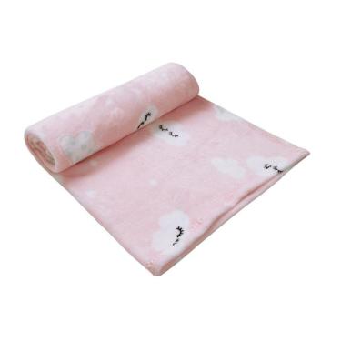 Imagem de Cobertor Bebê Microfibra Rosa Cílios 1,10m X 85Cm Papi