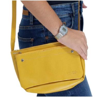Imagem de Bolsa Feminina Social festa de Couro Zup Cor Amarelo