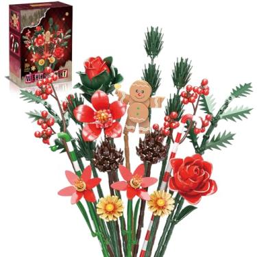 Imagem de Christmas Flowers Bouquet Building Set, Xmas Botanical Collection Compatible with Lego Flowers for Home Living Room Christmas Decor, Xmas Gift for Grandkids & Teens, 865 PCS