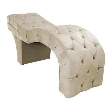 Imagem de Maca Estética Estofada Reclinável Ergonômica Suede Ludmilla Bege