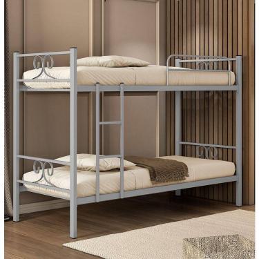 Imagem de Beliche Tubolar Em Aço Domus Reforçada Para Pousadas, Alojamentos Cinza