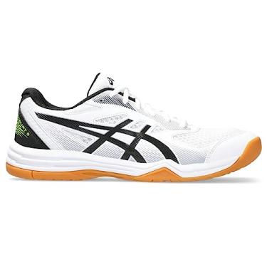 Imagem de ASICS Tênis de vôlei masculino Upcourt 5, Branco/Amarelo seguro, 43