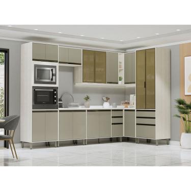 Imagem de Cozinha Modulada de Canto Completa 8 Pecas com Tampo Linea Luciane Moveis