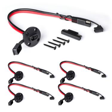 Imagem de Ledvillage 5 peças SAE, soquete lateral, suporte de painel solar de 3,5 m com conector universal de desconexão rápida SAE para carregador de bateria de gerador solar - 12 AWG