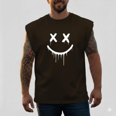 Imagem de Regata Masculina Smile Machão 100% Algodão Plus Size G1 Ao G5 - LISHOO