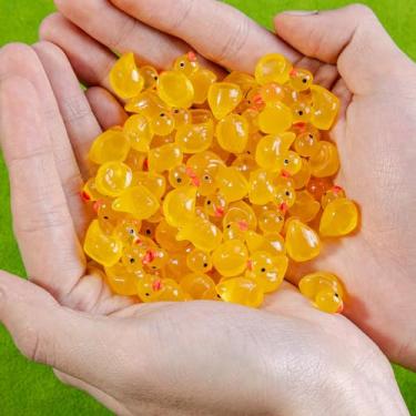 Imagem de Mini patos 80P, estatuetas de animais pequenos coloridos de resina para paisagens em miniatura, aquário, vaso de fadas, jardim, casa, casa de bonecas, acessórios de decoração de lembrancinhas de festa