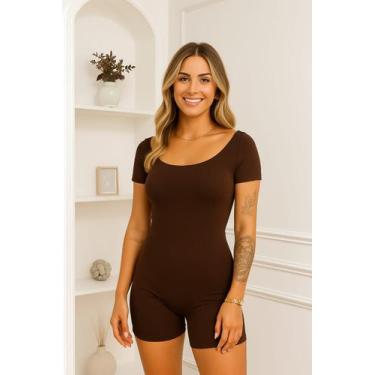 Imagem de Macaquinho Feminino Curto Costas Nua Supplex Blogueira TAMANHO:MCor:Ma