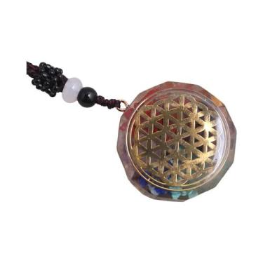 Imagem de Colar De Cura Com Pingente De Orgone De Resina E Pedra Natural Para Pr