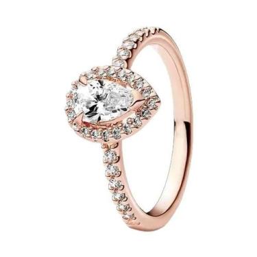 Imagem de Conjunto De Anéis De Casamento Em Prata Esterlina 925 Banhado a Ouro R