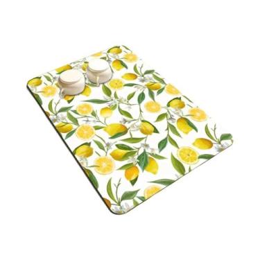 Imagem de Tapete De Borracha Grande Para Secar Louça, Limão, Para Bancada De Coz