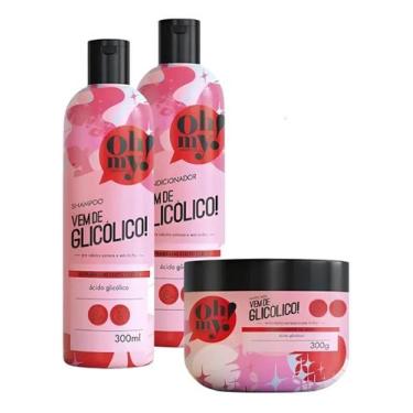 Imagem de Kit Shampoo Cond e Máscara Vem de Glicólico 300ml Oh My - Haskell