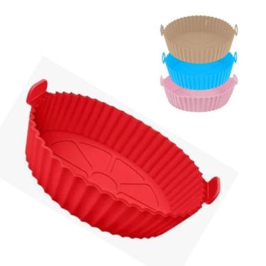 Imagem de Forma de Silicone para Air Fryer Redonda Litros Papel Fritadeira Elétr