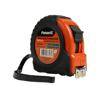 Imagem de Trena Emborrachada Famastil 3m x 16mm com Trava T2-3 Fita Aço Medição Precisa Uso Resid...