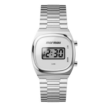 Imagem de Relógio Mormaii Feminino Ref: Moj8687al/4k Vintage Digital Retangular Prateado