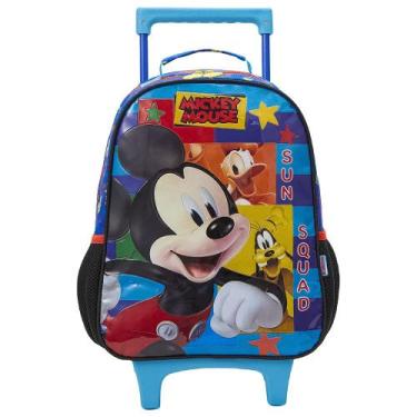 Imagem de Mochila De Rodinhas Escolar Infantil Disney Mickey Mouse, Azul