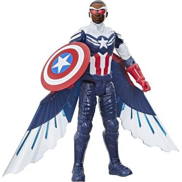 Imagem de Boneco de Ação Capitão América Marvel Studios, 12 altura, com asas - Para crianças 4+