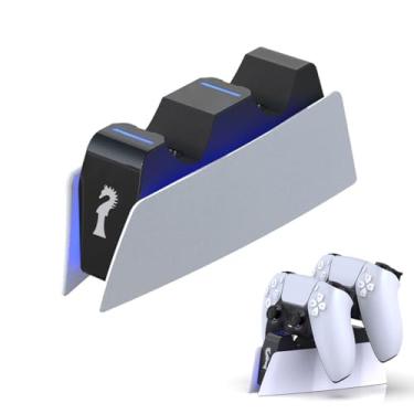 Imagem de Carregador controlador PS5, Estação de Carregamento com Controle PS5, Base de Carregamento rápido Duplo, luz LED