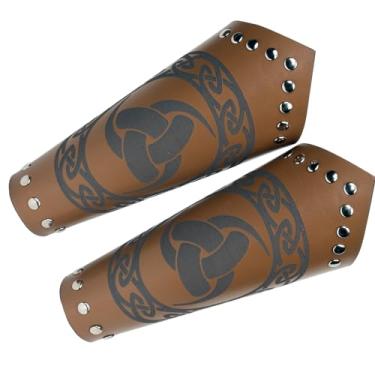 Imagem de Elegante Braço Ajustar Símbolo Odins Cavaleiro Medieval Manoplas Braço Para Homem Roleplaying Braço Braçadeiras Braço