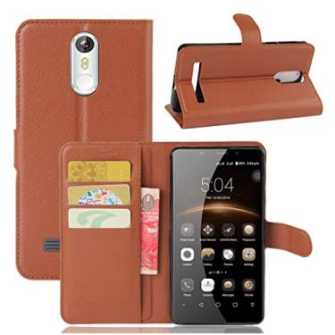 Imagem de LEAGOO M8 Capa, carteira flip de couro PU premium com compartimento para cartão, suporte e fecho magnético [capa interior TPU à prova de choque] Compatível com LEAGOO M8