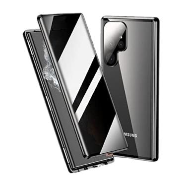 Imagem de SENLAN Capa para Galaxy S24 Ultra - Anti-Peeping, Magnética, Segurança + Proteção de Lente de Câmera - 360 Graus, Preta