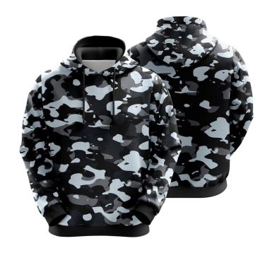 Imagem de Blusa Moletom Sublimação Blusão Full Print com Capuz Camuflado Novidade-Unissex