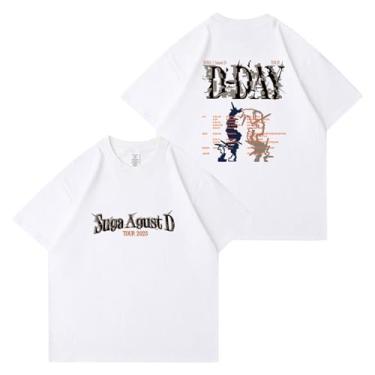 Imagem de Camiseta Su-ga AgustD D-Day Star Style Fashion Estampada para Fãs, B Branco, G
