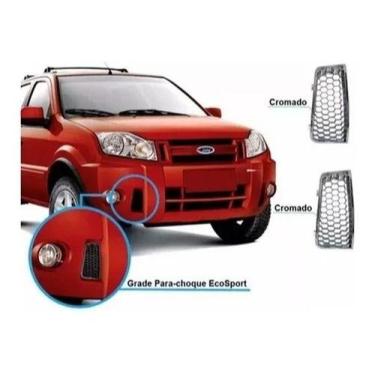 Imagem de Par Aplique Grade Para-choque Ecosport 2008 Até 2012 Cromada - Claupla