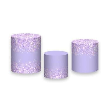 Imagem de Trio de Capas de Cilindro - Efeito Glitter Lilás Brilhante 064 - Via C