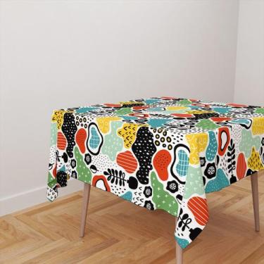 Imagem de Toalha De Mesa Quadrada 4 Lugares Tecido Oxford Formas Abstratas Color