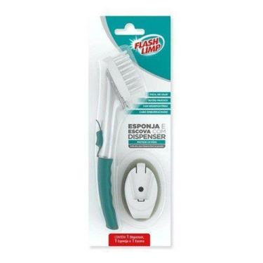 Imagem de Kit Escova E Esponja De Limpeza 2 Em 1 Para Lavar Louça - Flash Limp