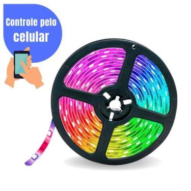 Imagem de Fita Led RGB 5050 Inteligente Com Ritmo Música - Controle Via Bluetoot