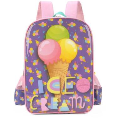 Imagem de Mochila Infantil UP4YOU Sorvete Grande Rosa - Luxcel